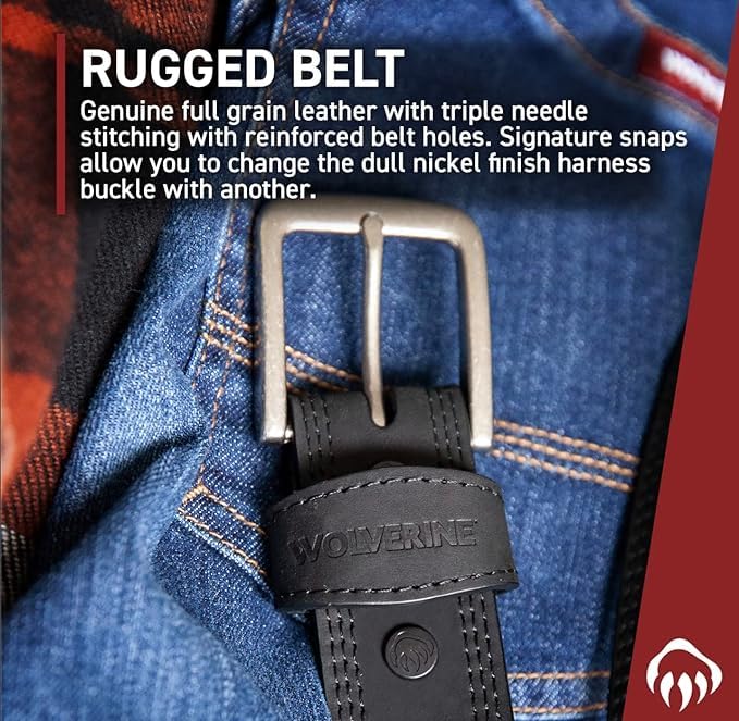 Image of Wolverine Full Grain Leather | Workwear | Heavy Duty | Durable | Everyday | Classic | Casual | Metal Buckle