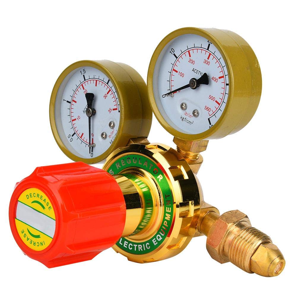 CHICIRIS Régulateur de gaz, WX-YQE-03/60 Manomètre à acétylène Détendeur de gaz à acétylène pour kit de coupe de soudage au chalumeau à gaz G5/8 CGA580(Régulateur de gaz)