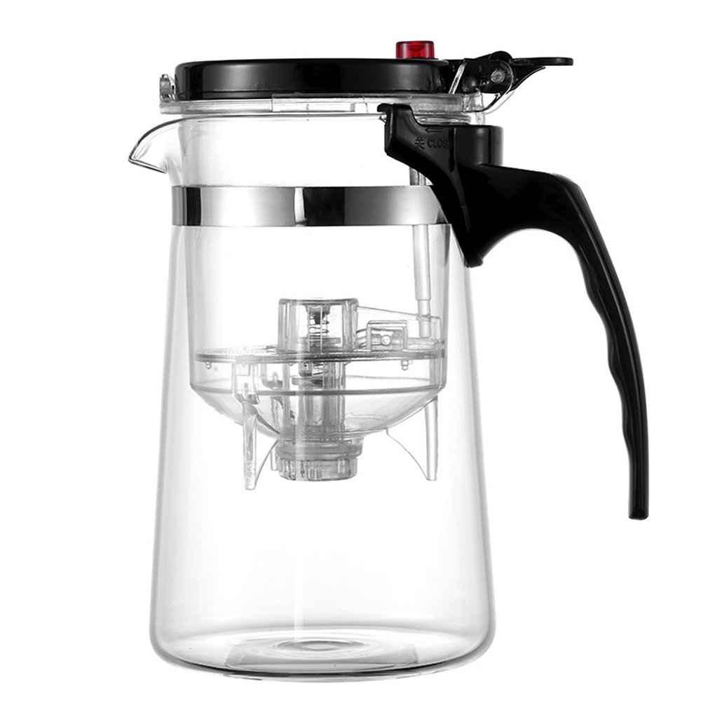 Tetera de Vidrio con Colador de Té 650ML Fácil de Filtrar