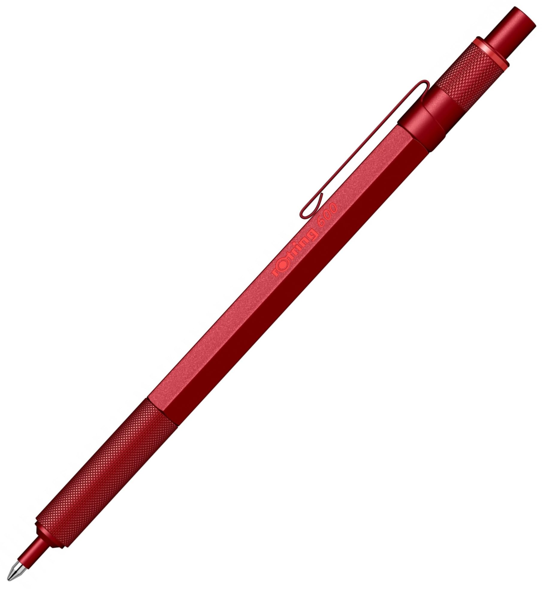 rOtring Set di 600 penne a sfera e portamine meccaniche con incisione, set di scrittura in metallo di alta qualità, regalo per ufficio, studio e tecnica (rosso)