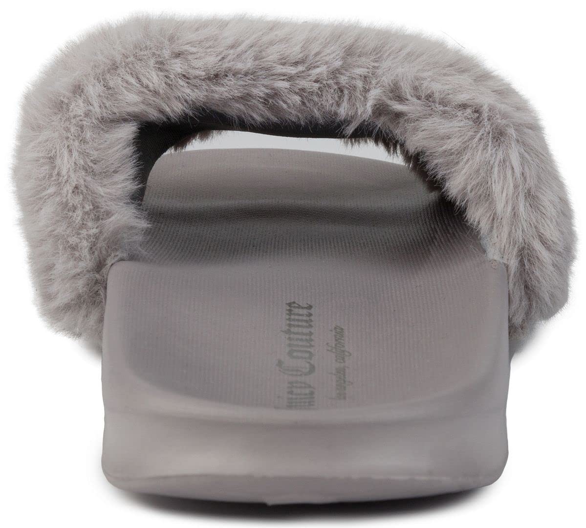 Juicy Couture Women's Fashionable Faux Fur Slide Sandals, Cozy Slip-On with EVA Sole for Indoor & Outdoor Slip-On