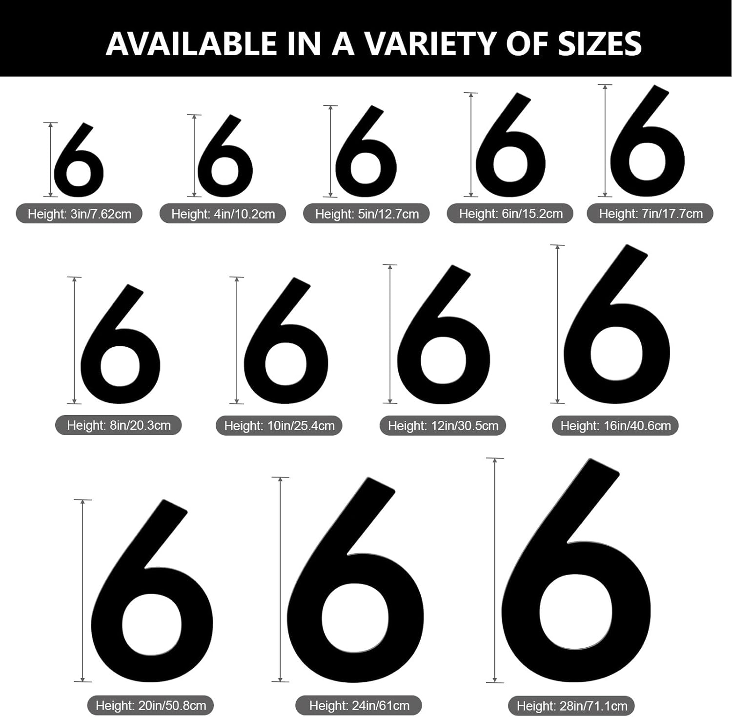20 Inch Aluminum House Numbers and Letters, Black Metal House Letters for Outside, Address Numbers for Door, Home, Office, Garden, or Outdoor Wall Mount(Letter B)