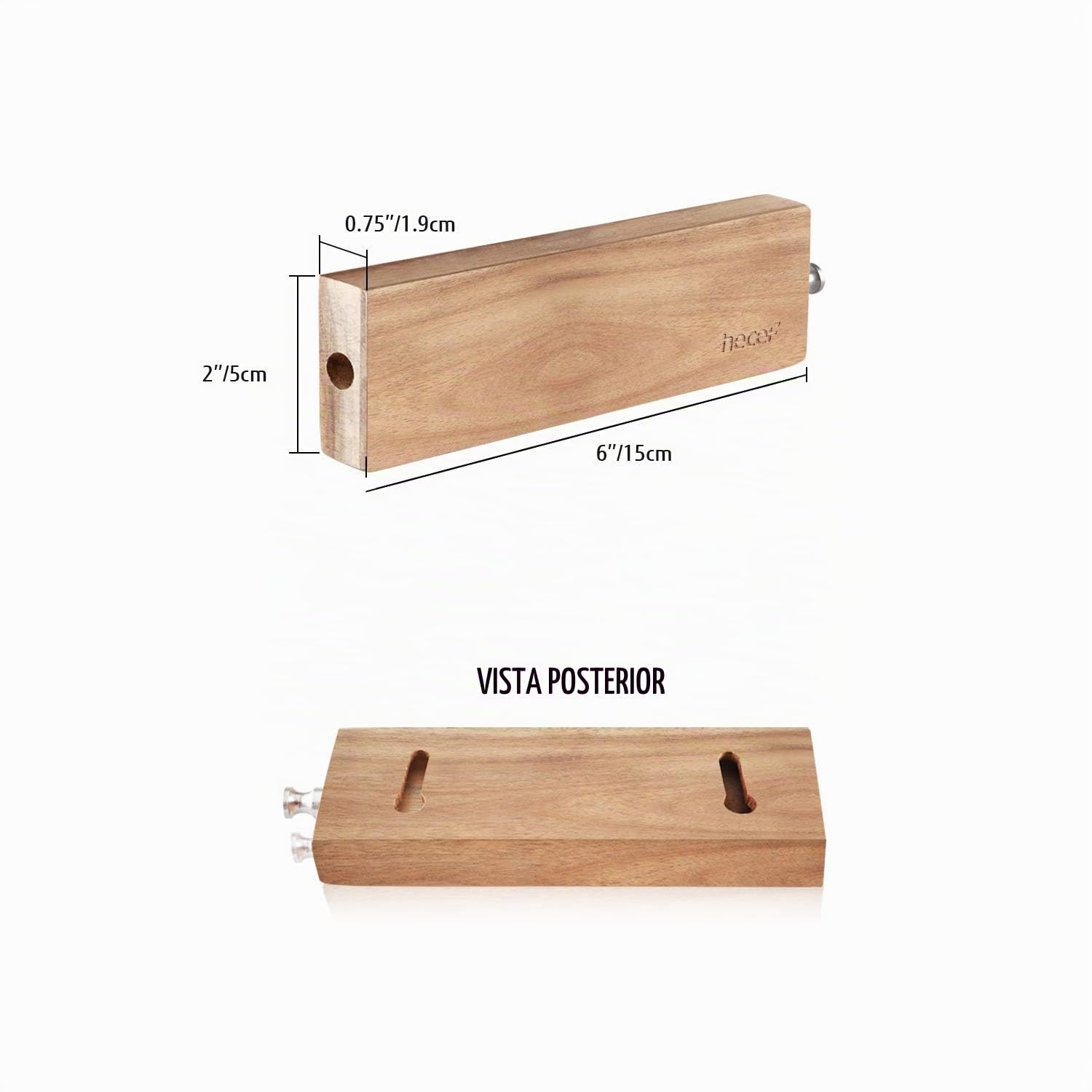 Hecef Soporte Magnético de cocina de Madera de Acacia, 6 Pulgadas, para Piezas Metálicas