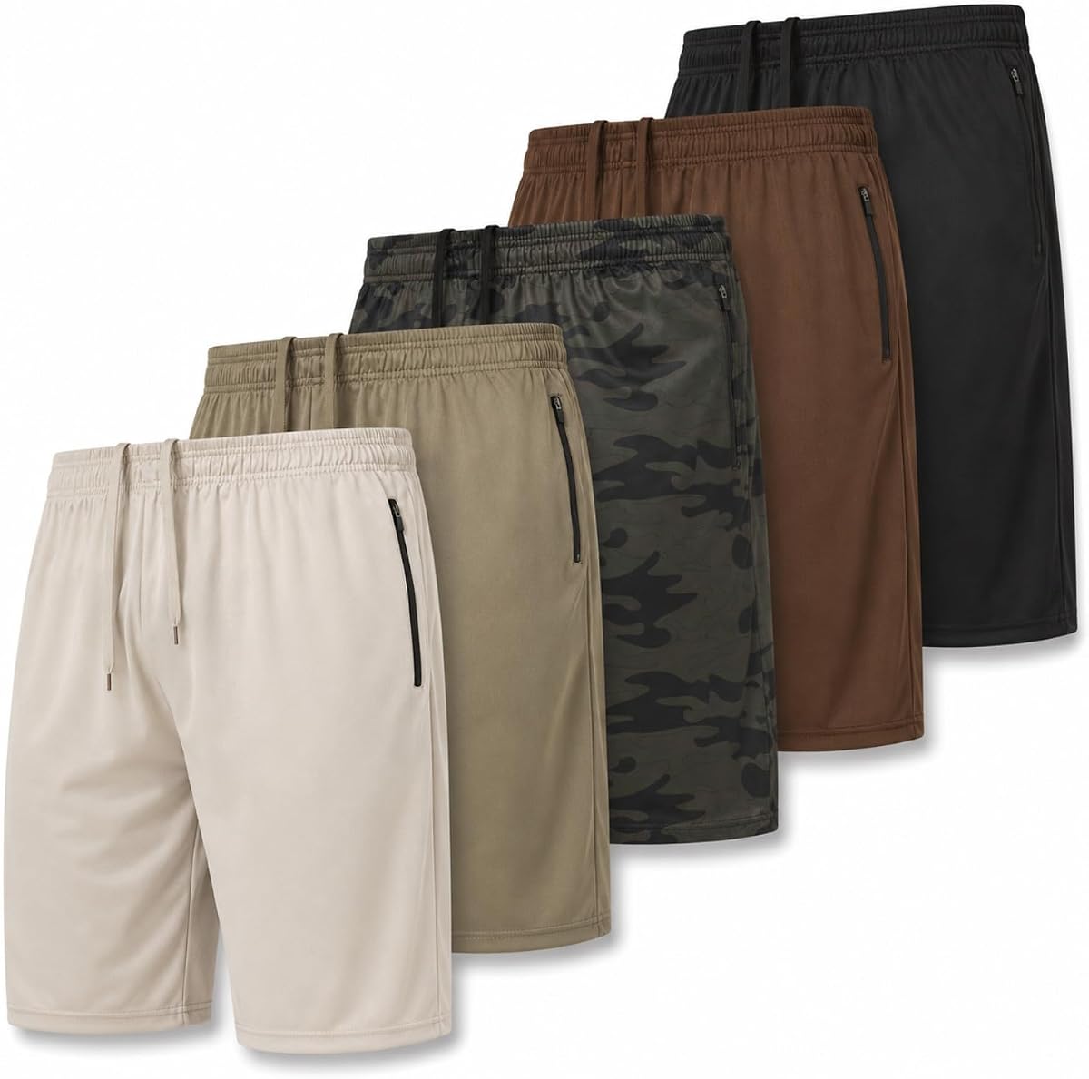 Pack de 5 pantalones cortos deportivos para hombre, pantalones cortos de baloncesto de corte holgado