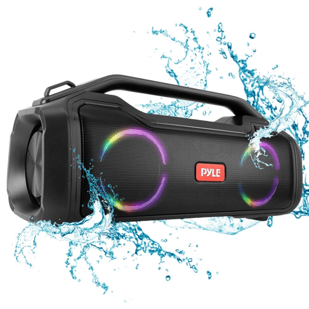 Pyle | Bluetooth Speaker | with HD Sound, Portable Wireless, IPX5 Waterproof, Up to 20H Playtime, TWS Pairing, BT5.3, for Home/Party/Outdoor/Beach, Electronic Gadgets, Birthday Gift