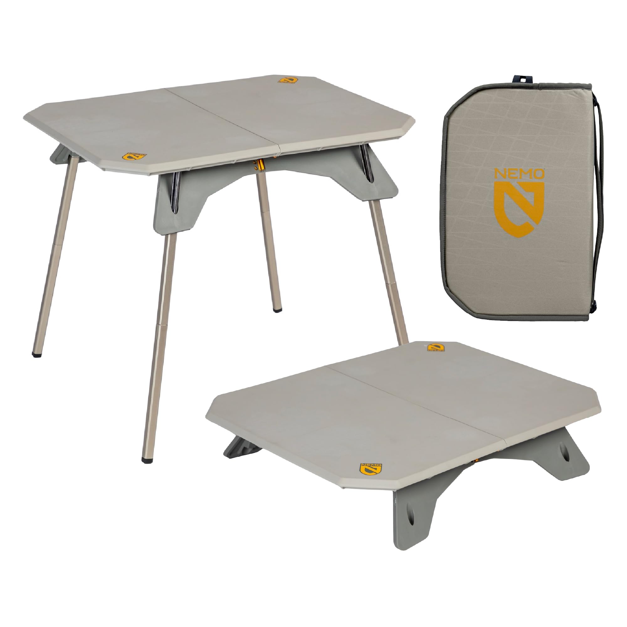 NEMO DUAL HEIGHT テーブル & コールマン ランチプレート Amazon.com: NEMO Equipment Moonlander Dual-Height Camp Table - Fog