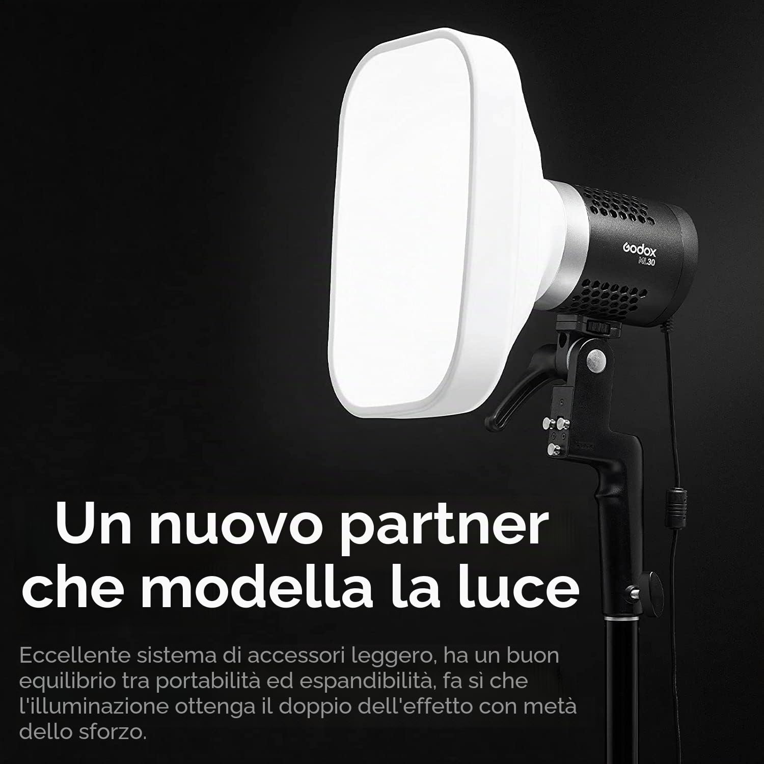 Godox ML-CS1625 Soft Tent Kit con 3 Adattatori, compatibile con Godox V100, V1 Pro, AD200Pro II, AD100Pro, AD300Pro, AD400Pro, V860III, ML30, ML30Bi, ML100Bi, ML100R, ML60Bi, ML60IIBi e altro