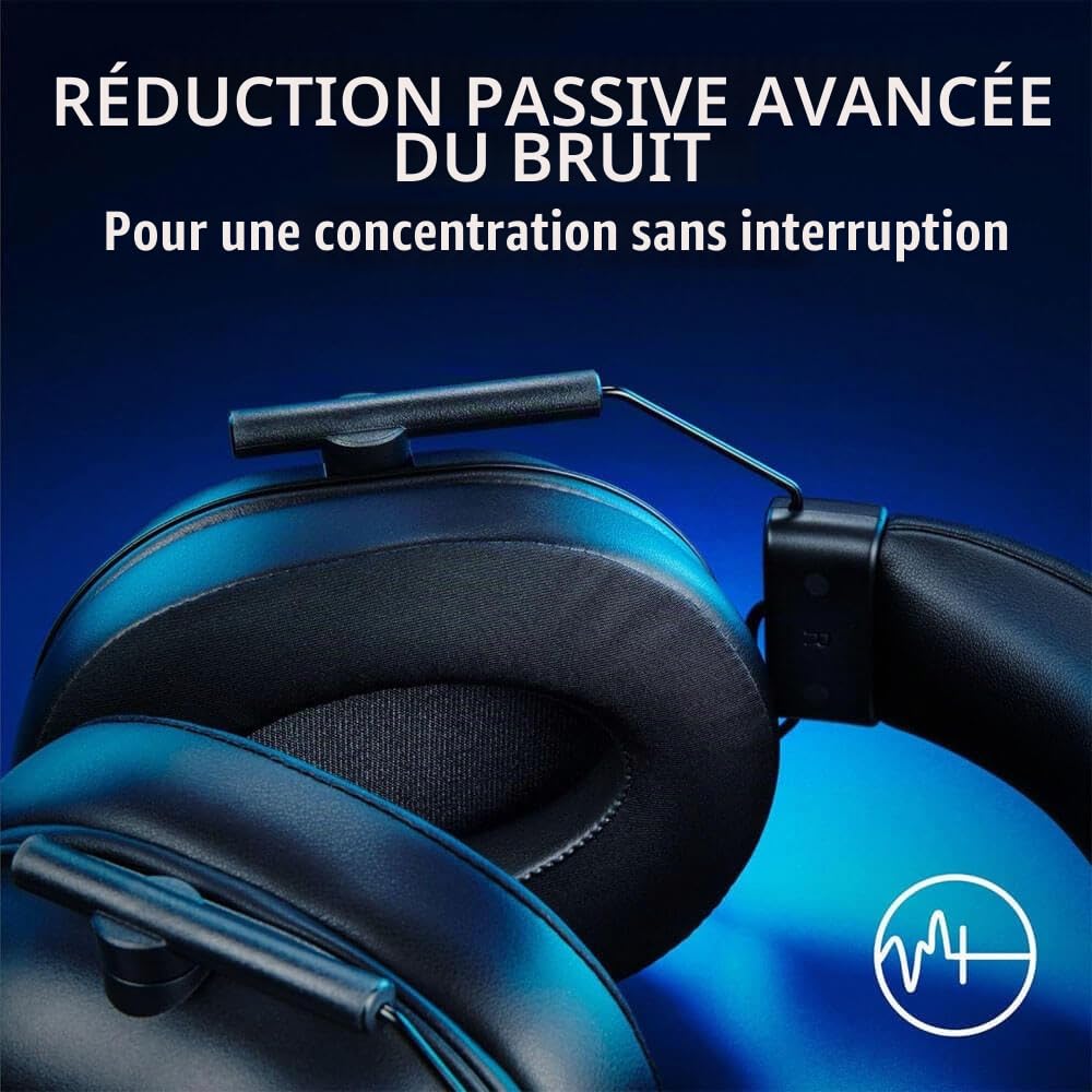 Razer BlackShark V2 X Casque de Jeu PlayStation : Pilotes de 50 mm – Micro cardioïde – Légers – Confortables – Écouteurs à Isolation Acoustique – pour PS5, Xbox Series X, PC, commutateur Via Prise