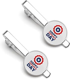 Happy President's Day Tie Clips for Men 2 Pcs Necktie Bar Pinch Clothing Accessories Suitable for Wedding Business Anniversary