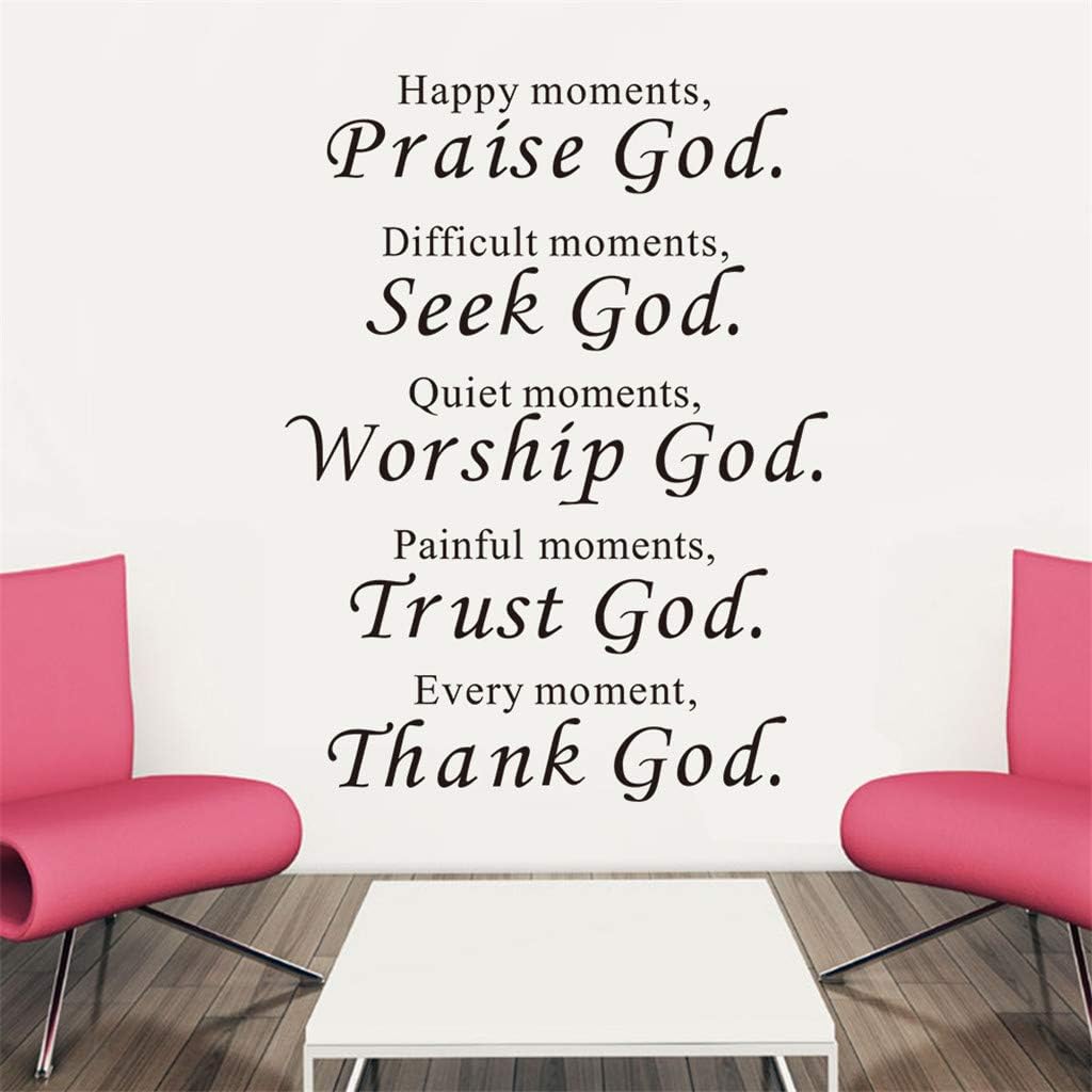 Praise The Lord Quotes Daily Bible Quotes Bible Decor Praise Seek Worship Trust Thank God Quotes  Christian Bless Bible Verses Decals Living Room Mural : Amazon.co.uk: Home  & Kitchen