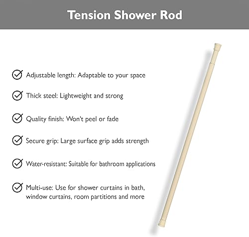 Miniatura 6 de Design House 564179 Barra de ducha clásica ajustable de 36 a 63 pulgadas para hueso de baño