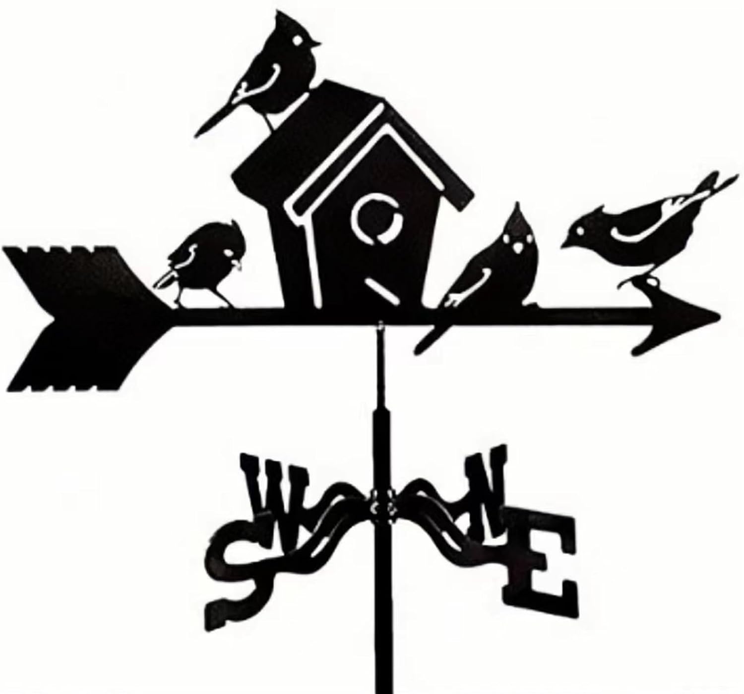 Iron Metal Weathervane Garden Weather Vane with Roof Mount Roof Garden Decorations for Outdoor Farm Yard Garden