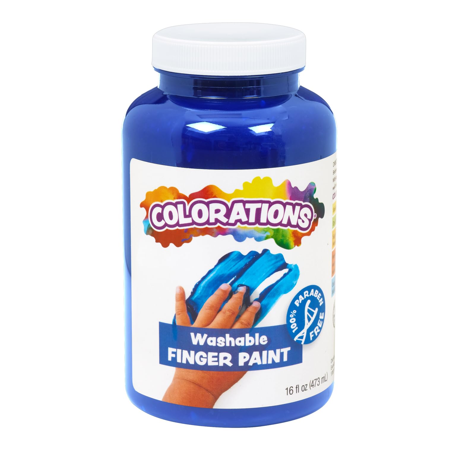 Colorations Washable Finger Paints, 16 fl oz, Blue, Non-Toxic, Creamy, Vibrant, Kids Paint, Craft, Hobby, Fun, Art Supplies, Young kids, finger