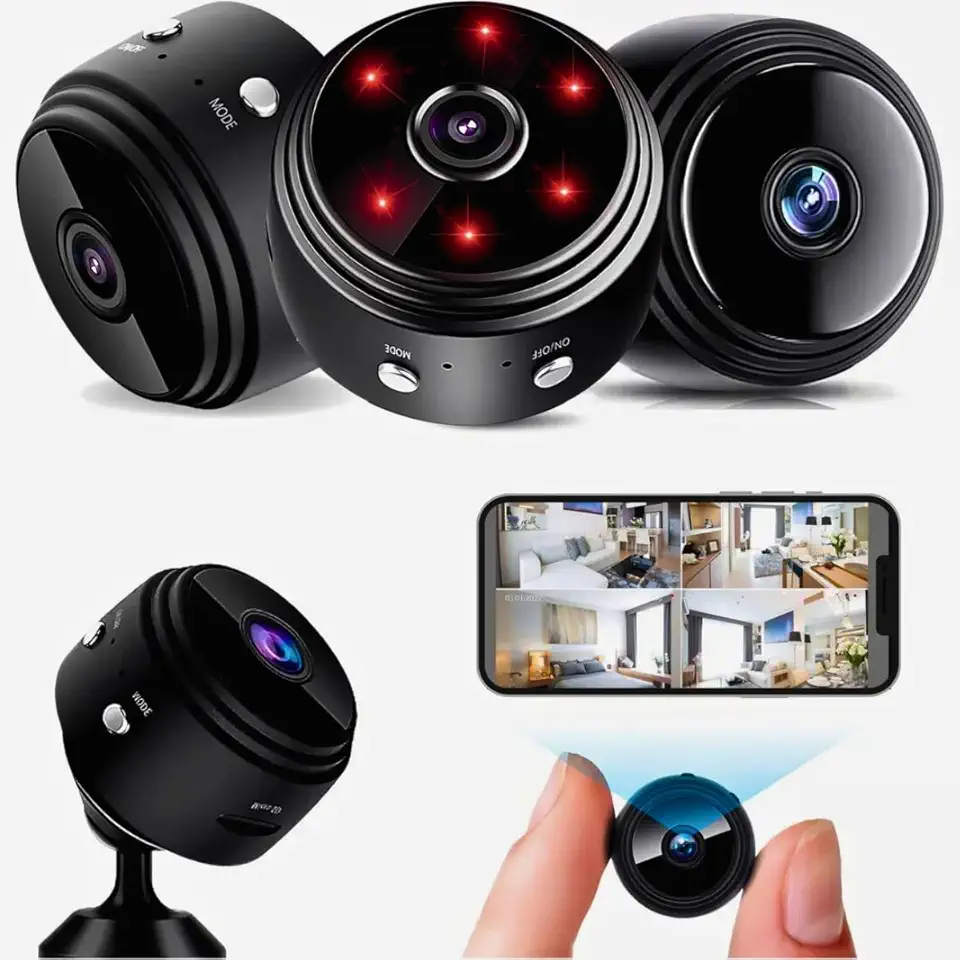 Mini Câmera WiFi 1080P HD Visão Noturna Sensor Movimento A9 Segurança Espiã Com App