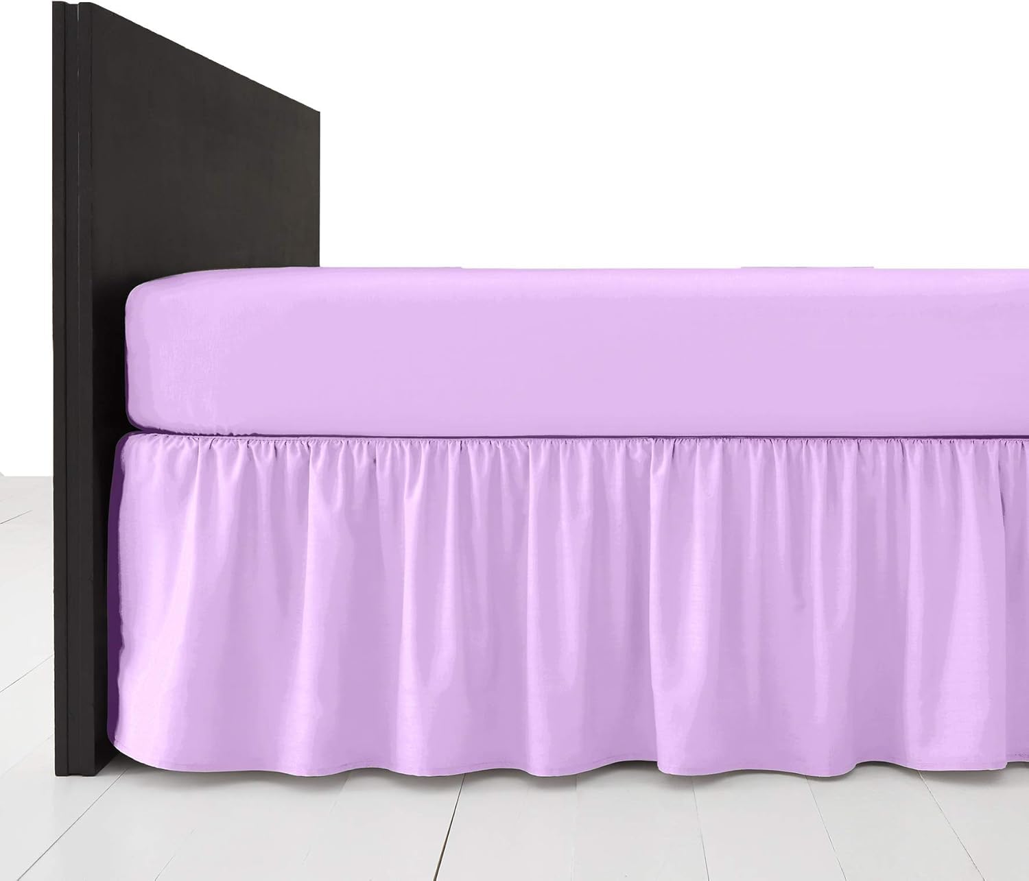 Polycotton Platform Base Valance Sheet – Extra Deep 16” Frill – Under Mattress Bed Skirt, Durable Easy Care, Wrinkle Resistant Bedding (Lilac, Double)