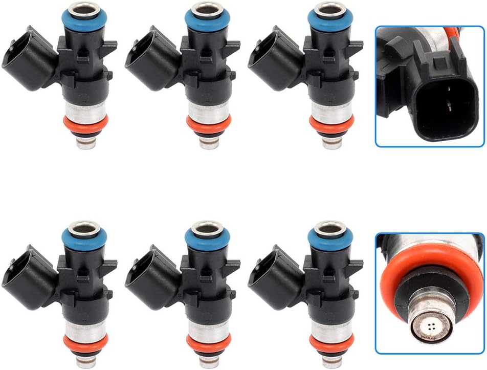 Fuel Injectors Set of 6 Fit for Chrysler for 300 2011-2019 for Chrysler for Town & Country 2011-2016 for Chrysler for 200 2011-2017, 4Holes, 0280158233