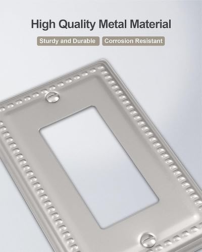 Miniatura 9 de ZILLSEA Paquete de 2 placas de pared combinadas de níquel satinado, 1 placa de interruptor dúplex de palanca1 y cubiertas de tomacorrientes, placa