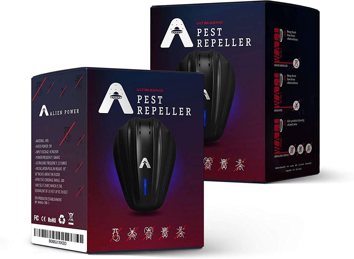 Ultrasonic Pest Repeller Plug in - [Upgraded] 2021 New - Indoor Electronic Pest Repellent -Get Rid of Fly Bug Bee Cockroach Fly Spider Mouse Rats Bats Squirrel Mosquito - Safe for Pet : Garden & Outdoor