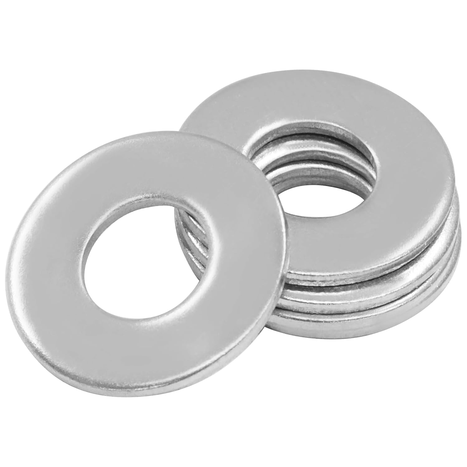 Hordion 200pcs #6 Stainless Steel Flat Washers, 3/8" OD Fender Washer for Home Improvement and Industrial Use