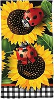 Vista 17 de Briarwood Lane Toalla de mano de algodón con girasoles a cuadros 26" x 18