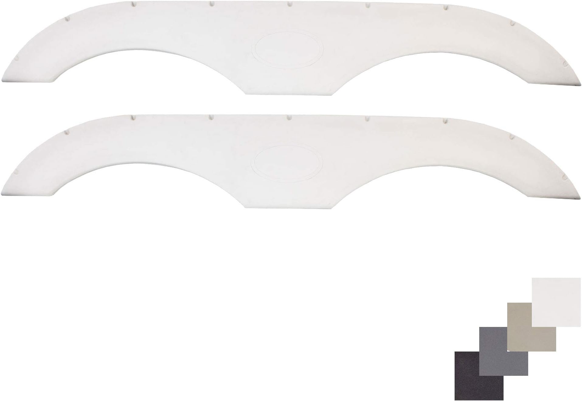 Alpha Systems Pair of Tandem Trailer Fender Skirt in White for RVs, Campers and Trailers