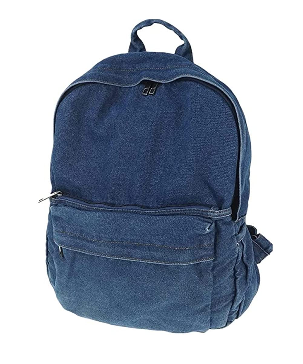 MaxxCloud Vintage Denim Laptop Backpack Casual Canvas Daypack Handbag Purse Lightweight Rucksack Shoulder Bag