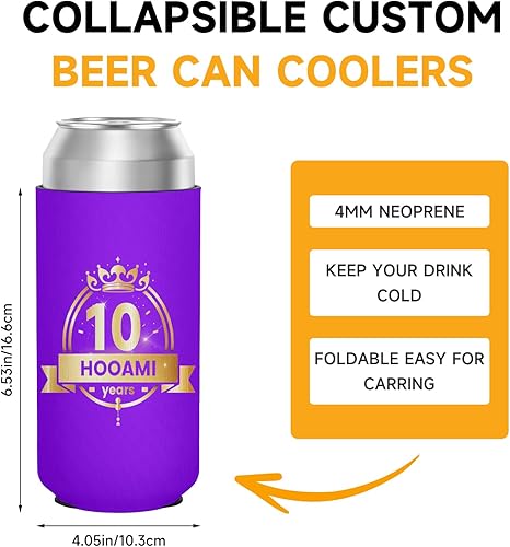 Miniatura 8 de Paquete de 12 fundas personalizadas para latas de cerveza a granel, soporte aislado para botellas de bebidas con logotipo y texto de imagen para