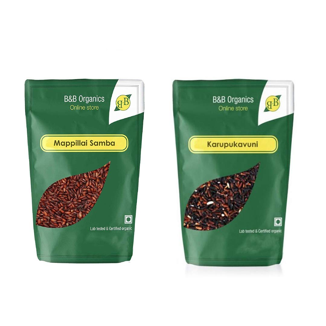 B&B Organics Traditional Rice Combo Pack (Karuppukavuni+Mappilai Samba Rice)-1kg (B08KS8GFKV) Amazon Price History, Amazon Price Tracker