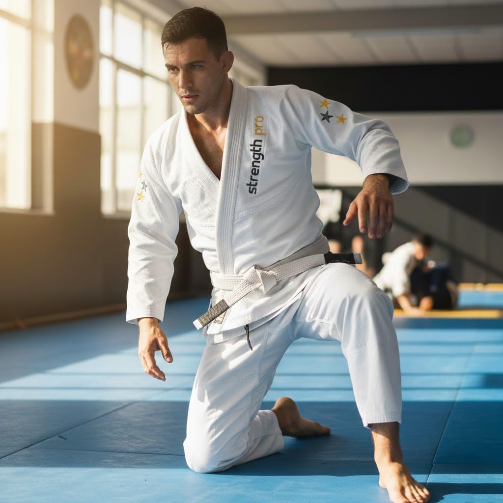 BJJ Gi Men Brazilian Jiu Jitsu Gi IBJJF Approved & Lightweight Preshrunk Fabric Kimono BJJ jujitsu Gi, No Belt