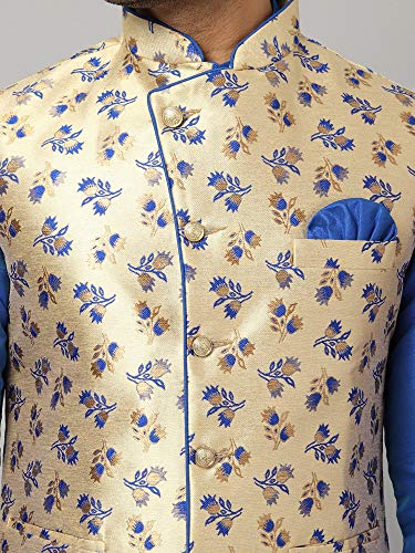 Image of Uri and MacKenzie Men's Silk Blend Kurta Churidar Pyjama with Stylish Nehru Jacket
