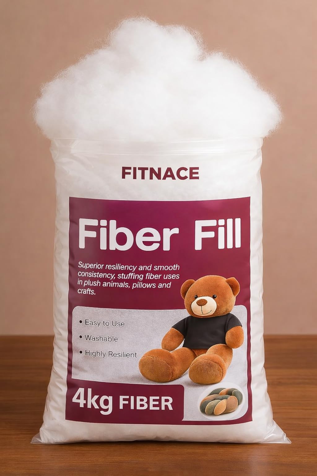 FITNACE 4KG Polyester Cotton Stuffing Fiber