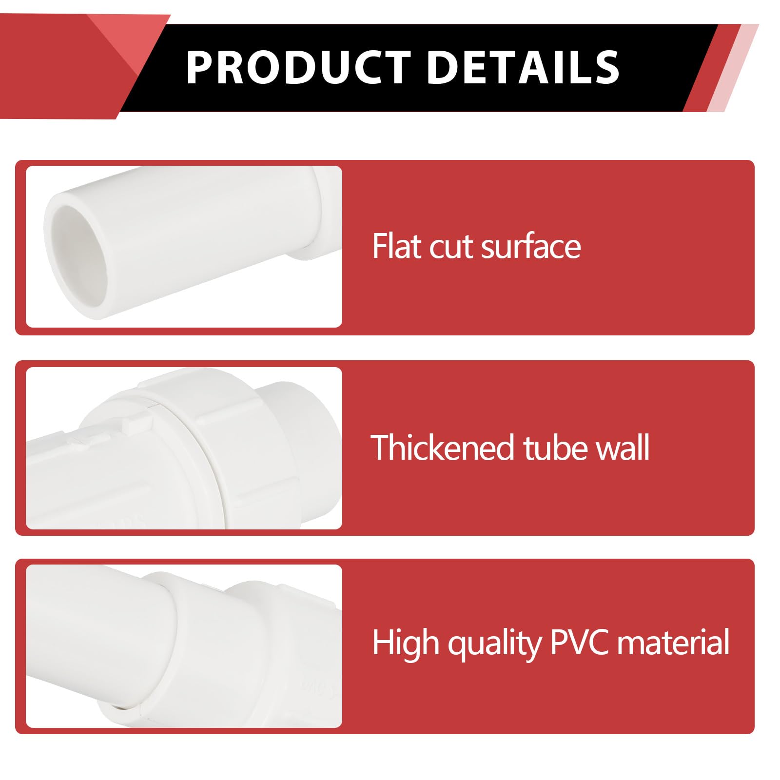 EFIELD - Acoplamiento de reparación de expansión de PVC de 1/2 pulgada (20 unidades) para tuberías rotas o agrietadas, horario 40, color blanco