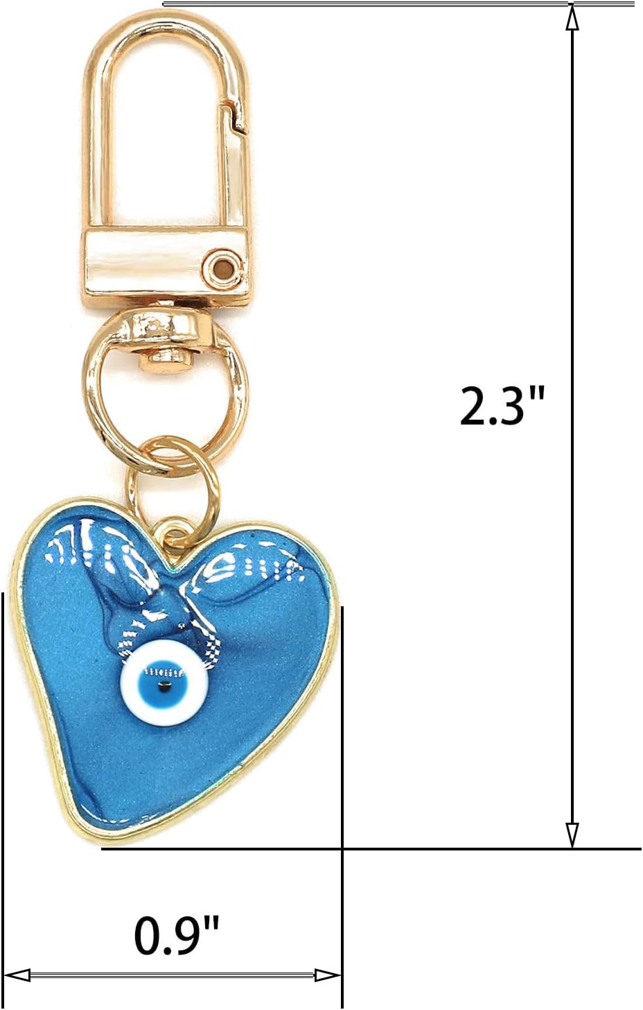 Evil Eye Keychains Sweat-heart Keychains Protection Charm for Women Men Car Key Ring Bag Purse Accessories - Image 3