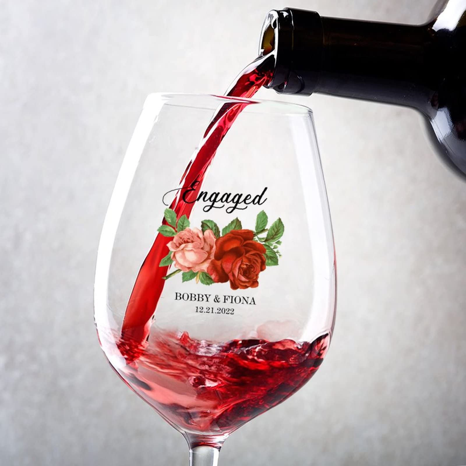 Verres à vin bordeaux 500 ml Engaged Ornament 2023 pour la maison Lot de 2