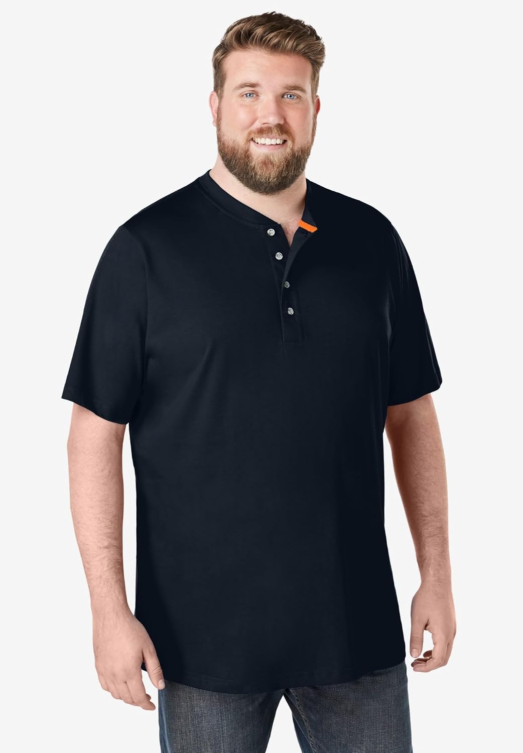 KingSize Men's Big & Tall Shrink-Less Lightweight Henley T-Shirt