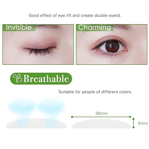Miniatura 2 de Cinta adhesiva invisible natural para párpados de un solo lado (280 unidades, Szie 0.197 in) tira de levantamiento de párpados de fibra de uso