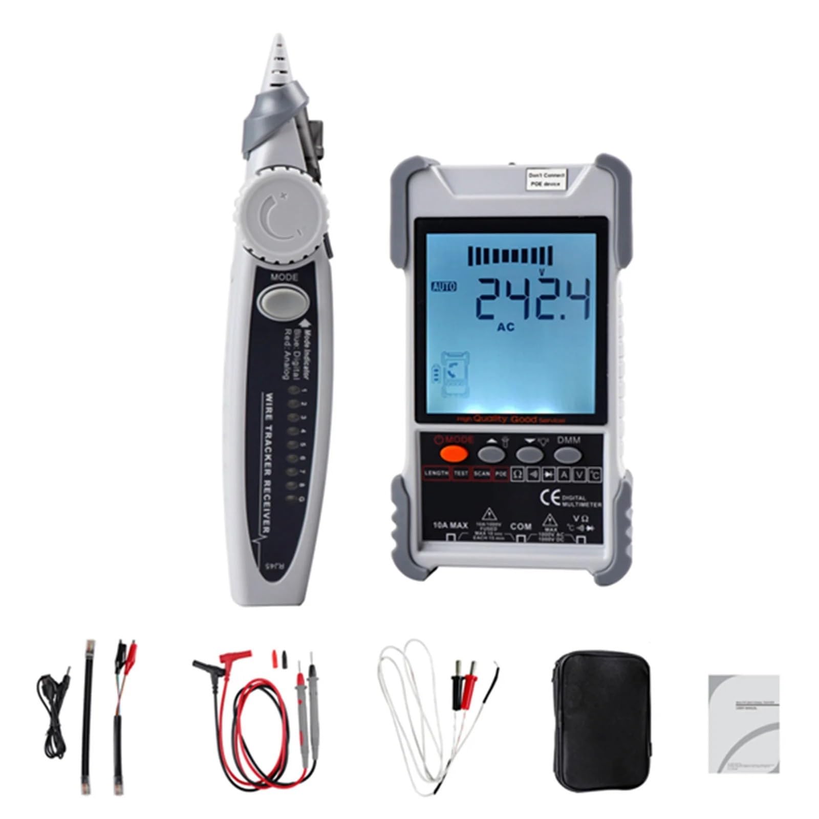 ET618 Przenośny tester kabli sieciowych z wyświetlaczem LCD, analogowo-cyfrowym wyszukiwaniem, czułość parowania testowych POE - Omni-Check