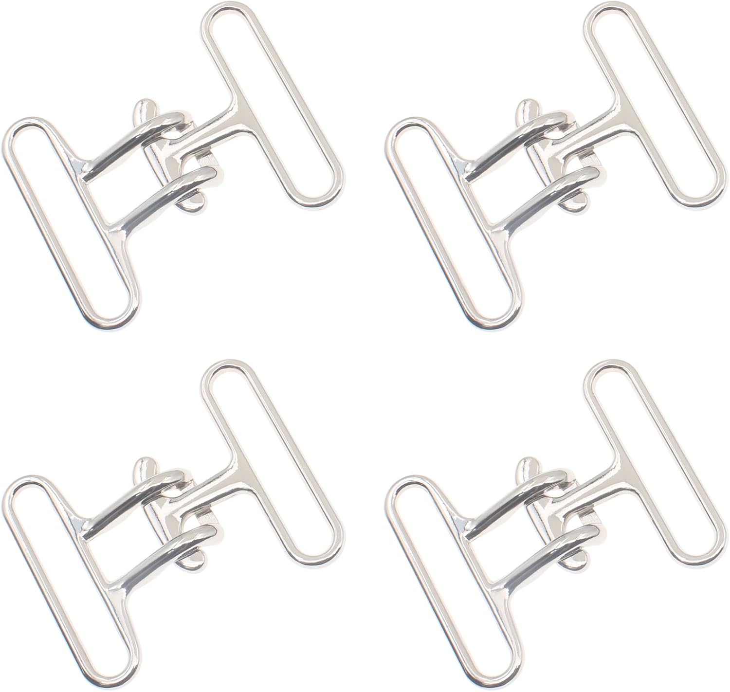 4PCS Interlocking Metal Buckle Zinc Alloy Fast Fix Ring Buckle Silver Clasp Belt Accessories Suitable for Coat and Belt Decoration - Image 4