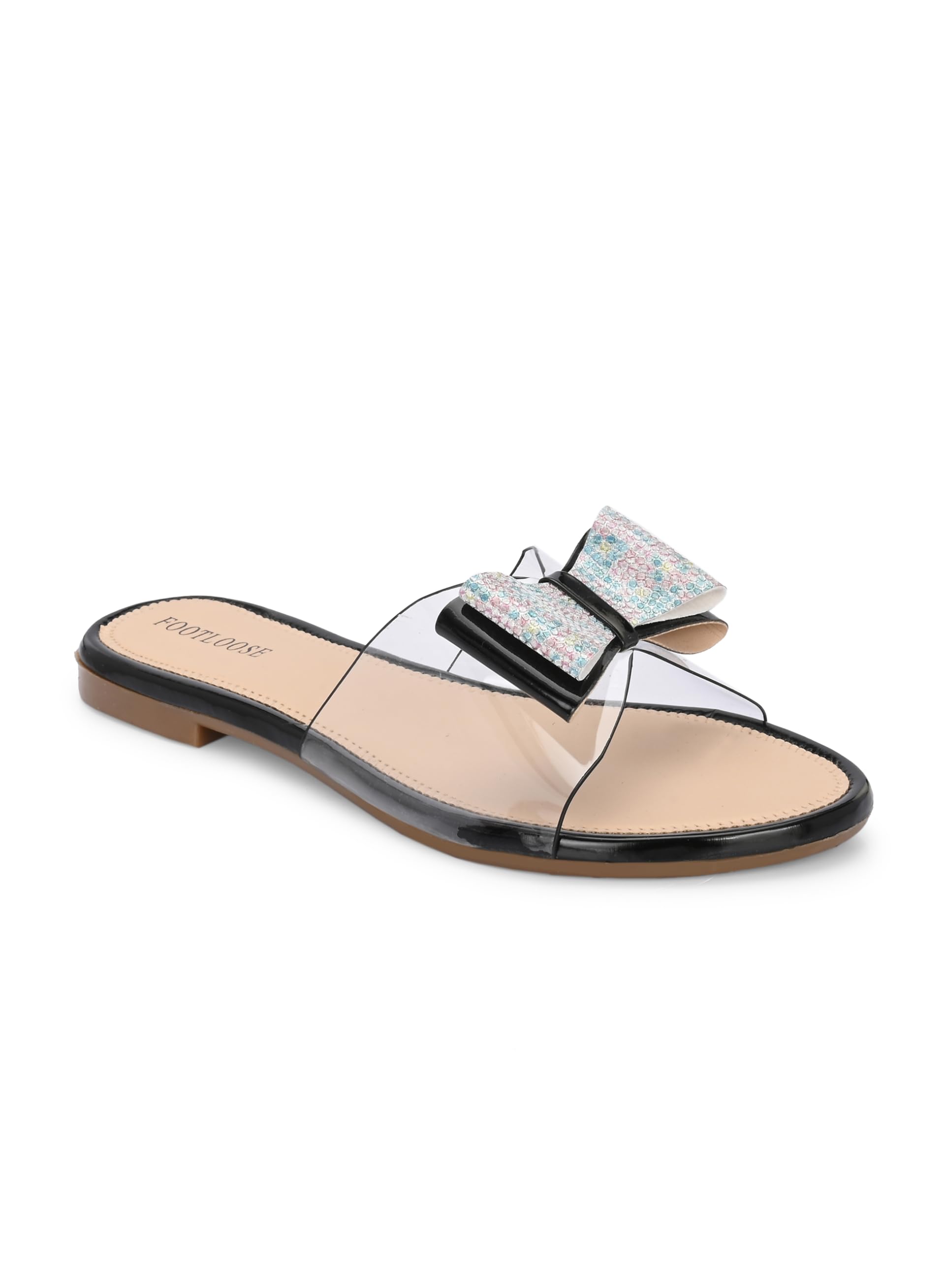 FOOTLOOSE Womens Black Flat Comfort Sandal | L-1-BLACK-40 (B0D9YBG7YS) Amazon Price History, Amazon Price Tracker