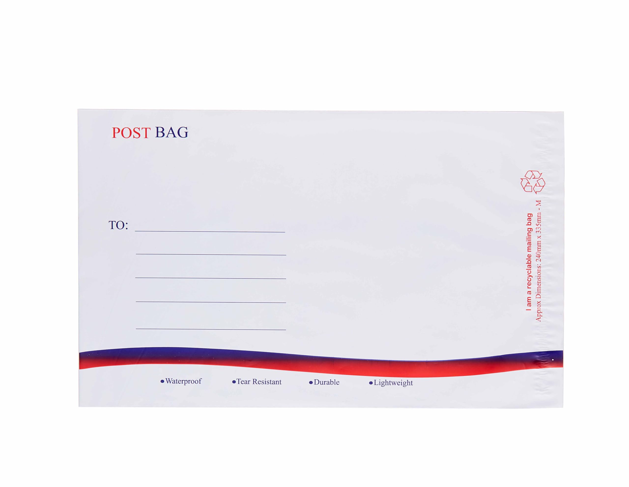 Polythene Postal Mailing Bags Pack of 50 - High Duty Peal 'n' Seal Post Mail Bags (450mm X 580mm) (240mm X 335mm)