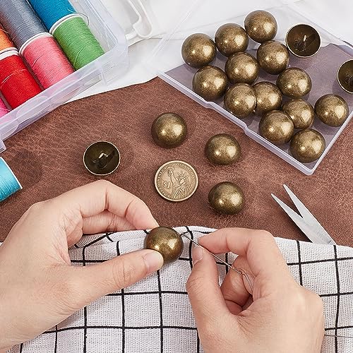 UNICRAFTALE 20Pcs 23mm Half Round Shank Blazer Buttons Metal Half Ball Dome Buttons Antique Bronze Sewing Buttons Alloy Shank Buttons for Christmas Day DIY Sewing Clothing Coats Home Clothes Project - Image 4