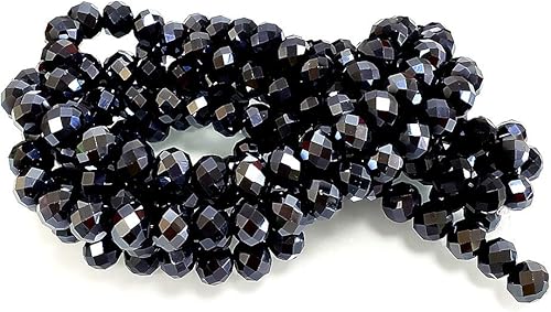 Cuentas de vidrio Rondelle negras de 0.236 in para la fabricación de joyas, 720 unids forma de Briolette facetada Crytal Spacer Beads Surtidos