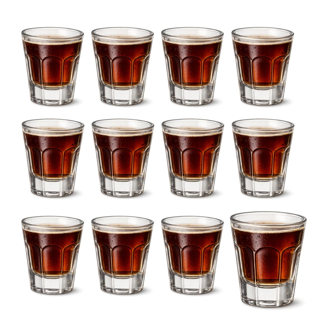 Generico Set 6/12 Bicchieri Shot in Vetro 60 ml – Bicchierini Liquore, Amaro, Grappa e Caffè – Design Resistente, Lavabili in Lavastoviglie, Ideali per Bar e Casa (12) -106178