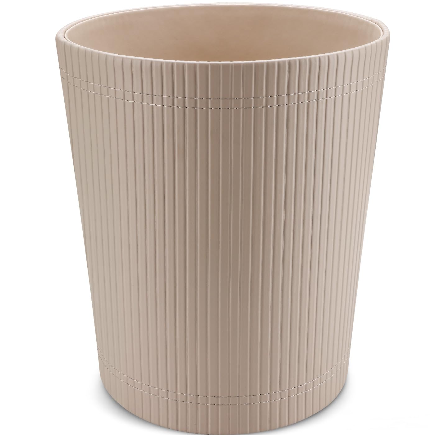 GORESE Office Waste Paper Bin - Trash Can Wastebasket,Garbage Container Bin for Storing and Holding Waste in Bathroom, Kitchen, Home Office, Craft Room(Beige)