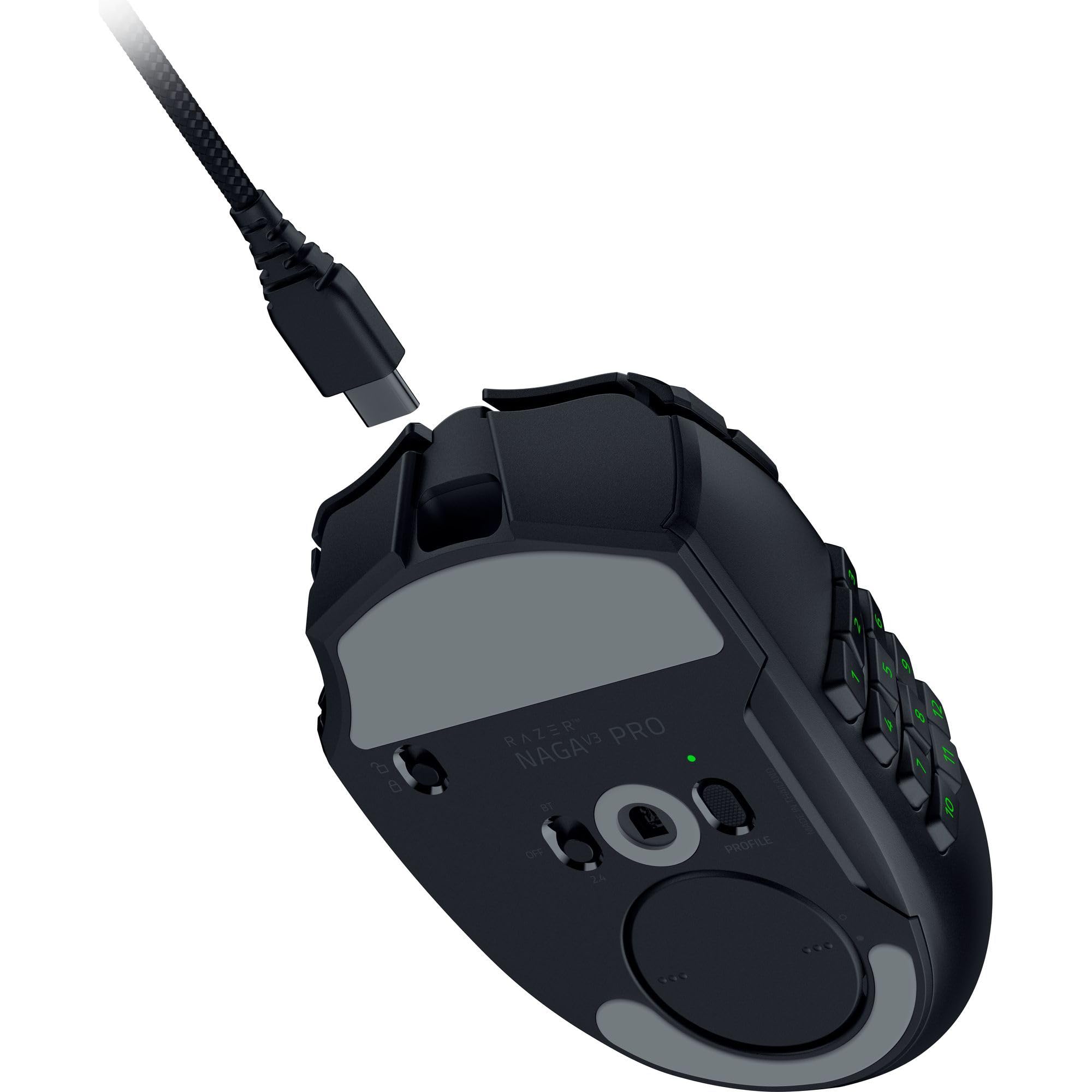 Razer Naga V3 Pro - Souris Gaming sans Fil avec des plaques latérales interchangeables pour Les MMO (HyperScroll de 2e Generation, Switches optiques de 4e Generation, Capteur Optique 50 K Focus Pro)