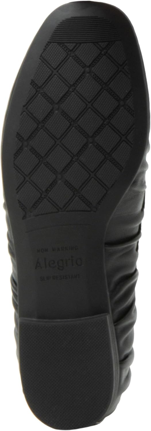 Alegria Women's Beka Pleated Rouching Leather Ballet Flat Shoes
