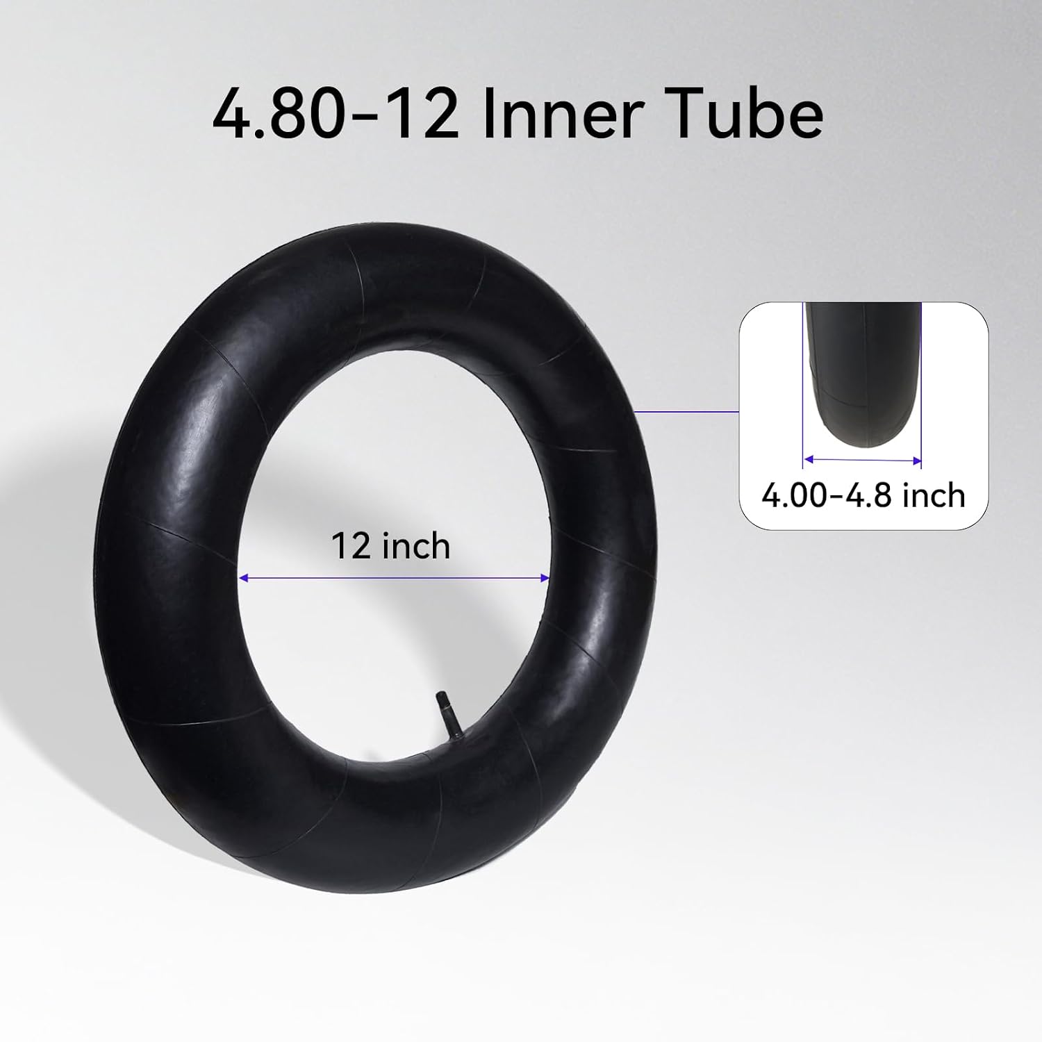 2-Pack 4.80-12 Trailer Tire Tube 5.00-12 4.50-12 Heavy-Duty Inner Tube | with TR13 Straight Valve for ATV, Lawn and Garden Trailer, Mower, Tractor, Truck