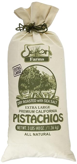 Setton Farms Pistachios, Dry Roasted and Salted Pistachios, Extra Large Premium California Pistachios, In Shell Pistachios, 3lb Burlap Gift Bag, 48 oz, Certified Non-GMO, Gluten Free, Vegan and Kosher