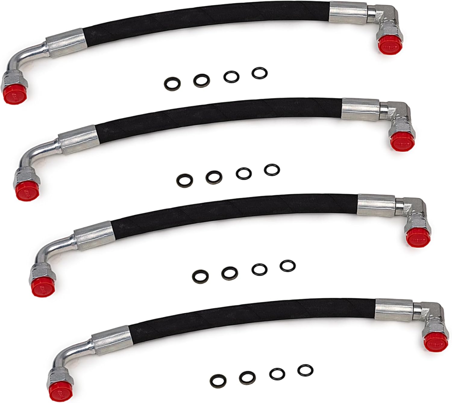 4PCS Hydraulic Hose Compatible with John Deere D120 H120 H130 H160 H165 120E 120R 200X 200CX 210 300 300X 300CX 300E 300R 400E 400X 400CX 410 419 420 430 512 Front Loaders Replace AW29374