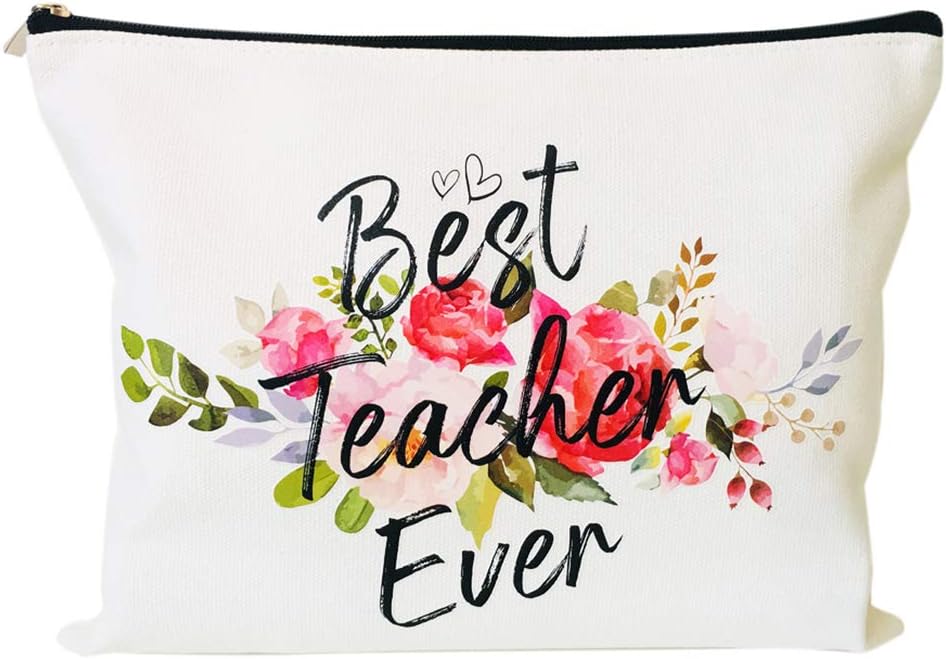 CharmolyTeacher Appreciation Gifts Teacher Gifts Best Teacher Ever Teacher Gifts for Women Teacher Makeup Bag Pouch